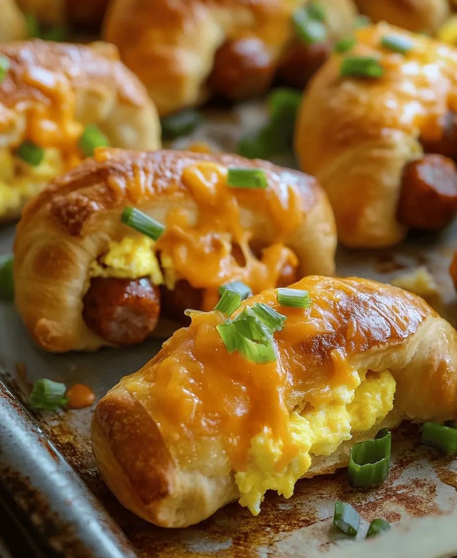 In today’s fast-paced world, breakfast trends have shifted towards convenient yet satisfying options that cater to both busy lifestyles and the desire for delicious meals. The popularity of grab-and-go breakfast items has surged, as people look for ways to enjoy a hearty start to their day without spending hours in the kitchen. Among these delightful breakfast innovations, <strong>Breakfast Pigs in a Blanket</strong> stand out as a fun and easy-to-make dish that appeals to all ages.” /></p>
</p>
<p><strong>Scrambling the Eggs: Instructions for Achieving Fluffy Scrambled Eggs</strong></p>
</p>
<p>To complement our Breakfast Pigs in a Blanket, fluffy scrambled eggs are an essential side that enhances the dish’s overall appeal. Achieving the perfect scrambled eggs requires careful attention to technique. Start by cracking four to six eggs into a mixing bowl. Use a fork or a whisk to beat them vigorously until the yolks and whites are fully combined, and the mixture is slightly frothy. This aeration is key to achieving fluffiness.</p>
</p>
<p>Next, season the eggs with a pinch of salt and pepper, or any herbs of your choice for added flavor. You can also include a splash of milk or cream for creamier eggs. Heat a non-stick skillet over medium-low heat and add a tablespoon of butter or a light drizzle of oil. Once the butter is melted and foamy, pour in the beaten eggs.</p>
</p>
<p>Allow the eggs to sit undisturbed for a few moments. When they begin to set around the edges, use a spatula to gently stir and fold the eggs, pushing them from the edges toward the center. Continue this process until the eggs are softly set but still slightly runny. Remove them from the heat immediately as they will continue to cook in the residual heat. Fluffing the eggs occasionally will keep them light and airy. Serve them warm alongside your Breakfast Pigs in a Blanket for a balanced and delicious breakfast.</p>
</p>
<p><strong>Assembly Process: Detailed Breakdown of How to Assemble and Roll the Pigs in a Blanket</strong></p>
</p>
<p>Now that you have prepared the eggs, it’s time to assemble your Breakfast Pigs in a Blanket. Begin by preheating your oven to 375°F (190°C). This temperature is ideal for achieving a golden-brown pastry while ensuring the sausages are cooked through.</p>
</p>
<p>To assemble, lay out your crescent roll dough on a clean, flat surface. If you are using pre-packaged dough, carefully unroll it and separate it into triangles as indicated on the packaging. Take a sausage (or hot dog) and place it at the wide end of the triangle. If you are using cheese, place a slice or sprinkle shredded cheese atop the sausage before rolling.</p>
</p>
<p>Gently roll the sausage up within the dough, starting from the wide end and working your way to the point. Ensure the sausage is completely wrapped, and pinch the seams to seal the blanket. This step is crucial for preventing any filling from leaking out during baking. Arrange each assembled pig in a blanket on a baking sheet lined with parchment paper, making sure to leave some space between them to allow for expansion.</p>
</p>
<p>For a golden finish, consider brushing the tops of the rolled blankets with an egg wash made from a beaten egg mixed with a tablespoon of water. This will give them a beautiful sheen and enhance their overall appearance.</p>
</p>
<p><strong>Baking Instructions: Importance of Monitoring Baking Time for Perfect Texture and Doneness</strong></p>
</p>
<p>Place the baking sheet in your preheated oven and set a timer for 12 to 15 minutes. The key to perfect Breakfast Pigs in a Blanket lies in closely monitoring the baking time. Every oven has its quirks; some run hotter than others. You’re looking for a golden-brown color on the pastry and an internal temperature of at least 165°F (74°C) for the sausage to ensure it is fully cooked.</p>
</p>
<p>Once baked, remove the sheet from the oven and allow the pigs in a blanket to cool slightly for about 5 minutes. This cooling time will help the dough set and prevent burns when biting into the sausage.</p>
</p>
<p><strong>Cooling and Serving Suggestions: Best Practices for Serving and Enjoying the Dish</strong></p>
</p>
<p>Serving your Breakfast Pigs in a Blanket is an opportunity to enhance the dining experience. Transfer the pigs in a blanket to a serving platter and accompany them with a side of your fluffy scrambled eggs. A drizzle of your favorite dipping sauce, such as mustard, ketchup, or even a spicy sriracha mayo, will elevate the dish. Presentation is key, so feel free to add some fresh herbs or sliced chives on top for an added pop of color and flavor.</p>
</p>
<p>For a complete breakfast experience, consider serving with seasonal fruit salads or yogurt on the side. This not only adds freshness to the plate but also provides a balance of nutrients to the meal.</p>
</p>
<p><strong>Nutritional Information</strong></p>
</p>
<p>Understanding the nutritional content of your Breakfast Pigs in a Blanket can help you make informed decisions. Each serving, which typically consists of two pigs in a blanket, contains approximately:</p>
</p>
<p>– Calories: 350-400</p>
<p>– Protein: 12-15g</p>
<p>– Carbohydrates: 30-35g</p>
<p>– Fat: 20-25g</p>
<p>– Fiber: 1-2g</p>
</p>
<p>Please note that these values can vary significantly based on the specific ingredients used, such as the type of dough, sausage, and additional toppings.</p>
</p>
<p>For those who are health-conscious or looking to lighten the recipe, consider these options: using low-fat cheese, opting for turkey or chicken sausages instead of traditional pork, or choosing whole wheat or gluten-free dough. You can also reduce the amount of cheese or use a light spread of cream cheese for flavor without excessive calories.</p>
</p>
<p><strong>Variations and Customizations</strong></p>
</p>
<p>One of the joys of cooking is the ability to customize recipes to suit your tastes. Here are some suggestions for variations on the classic Breakfast Pigs in a Blanket:</p>
</p>
<p>1. <strong>Vegan Options</strong>: Substitute the sausage with plant-based alternatives like vegan hot dogs or tofu sausages. Use vegan crescent roll dough or puff pastry to keep it entirely plant-based. You can also add sautéed vegetables, such as bell peppers or spinach, to enhance flavor and nutrition.</p>
</p>
<p>2. <strong>Gluten-Free Dough</strong>: For those with gluten sensitivities, many brands offer gluten-free crescent roll dough that can be used in the same way as traditional dough.</p>
</p>
<p>3. <strong>Creative Twists</strong>: Experiment with spices to add a little kick. A sprinkle of paprika, garlic powder, or cayenne pepper can elevate the flavor profile. Try different cheeses, such as pepper jack for a spicy twist, or incorporate vegetables like chopped jalapeños or spinach for added texture and nutrients.</p>
</p>
<p>4. <strong>Herb-Infused Dough</strong>: Add finely chopped herbs, such as rosemary or thyme, to the dough for an aromatic flavor that pairs beautifully with the sausage.</p>
</p>
<p><strong>Pairing Suggestions</strong></p>
</p>
<p>To make your Breakfast Pigs in a Blanket a well-rounded meal, consider these pairing suggestions:</p>
</p>
<p>– <strong>Ideal Beverages</strong>: A strong cup of coffee or a refreshing glass of orange juice are classic accompaniments that complement the savory flavors of the dish. For a healthier option, opt for a smoothie made with spinach, banana, and almond milk for a nutrient boost.</p>
</p>
<p>– <strong>Side Dishes</strong>: Fresh fruit salad provides a refreshing contrast to the warm, savory blanket. Greek yogurt topped with honey and granola can add a creamy texture and a satisfying crunch.</p>
</p>
<p><strong>Conclusion</strong></p>
</p>
<p>Breakfast Pigs in a Blanket are a delightful and versatile breakfast option that can easily be tailored to suit individual preferences and dietary needs. This dish combines the comforting flavors of sausage, cheese, and dough to create a satisfying meal that is perfect for both leisurely weekends and busy weekday mornings. The ability to customize ingredients and flavors allows for creativity in the kitchen and ensures that everyone can enjoy this classic dish.</p>
</p>
<p>We encourage you to try your hand at making Breakfast Pigs in a Blanket at home, exploring the various adaptations and customizations available. Whether you’re hosting a brunch for friends or simply whipping up a quick breakfast for yourself, this recipe is sure to please. Enjoy the process and the delicious results!</p>
<div id=