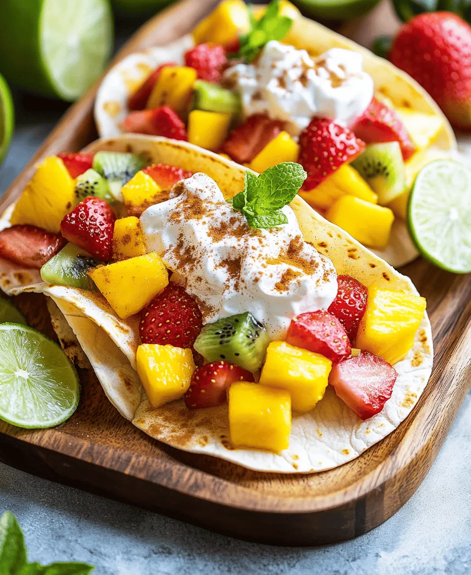 Tropical fruit tacos are a vibrant and refreshing dish that brings a burst of color and flavor to your table. Imagine sinking your teeth into a soft tortilla filled with juicy, ripe fruits, all harmoniously blended together to create a delightful culinary experience. This delightful fusion of sweet fruits and a traditional taco format not only surprises the palate but also offers a feast for the eyes. Perfect for sunny days, these tacos embody the spirit of summer, making them a wonderful choice for brunches, dessert parties, or an invigorating snack any time of the year.