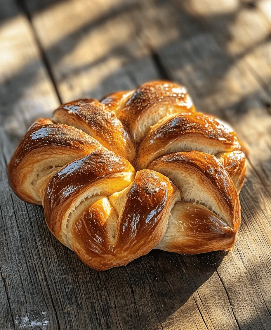 Bread has been a staple in various cultures around the world, serving as a symbol of sustenance, community, and celebration. From the crusty baguettes of France to the soft naan of India, bread transcends mere nourishment; it embodies tradition and cultural identity. In many households, the aroma of freshly baked bread is synonymous with love and comfort, often bringing families together around the dining table. Among the myriad of bread recipes available, the <strong>Celestial Star Bread</strong> stands out not only for its delicious taste but also for its stunning visual appeal that captivates all who behold it.” /></p>
</p>
<h3>Creating the Star Shape</h3>
</p>
<p>Shaping the Celestial Star Bread is not only a fun process but also a significant part of what makes this recipe visually stunning. The star shape adds an element of artistry to your baking, making it perfect for festive occasions or family gatherings. Here’s how to achieve that iconic star design step by step.</p>
</p>
<p><strong>Step-by-Step Guide on Layering and Filling the Dough</strong></p>
</p>
<p>1. <strong>Prepare the Dough</strong>: Begin by rolling out your prepared dough into a large rectangle, approximately 12×18 inches. Ensure an even thickness throughout to facilitate uniform baking.</p>
</p>
<p>2. <strong>Add Your Filling</strong>: Choose your desired filling—this can range from a mixture of cinnamon and sugar to a rich chocolate spread or even savory options like pesto. Spread your filling evenly over the entire surface of the rolled-out dough, leaving about half an inch around the edges to prevent spillage.</p>
</p>
<p>3. <strong>Layering</strong>: Once the filling is in place, fold the dough in half lengthwise, ensuring the filling is encased. You will then have a long rectangle filled with your delicious mixture.</p>
</p>
<p>4. <strong>Cutting the Dough</strong>: Using a sharp knife or pizza cutter, slice the dough into strips about 1-2 inches wide. Be careful not to cut all the way through; you want to leave the top portion connected to form the star point.</p>
</p>
<p>5. <strong>Twisting the Strips</strong>: Take each strip and twist it away from the center. This technique helps create the star shape. For a more pronounced effect, you can also fold the twisted strips back towards the center.</p>
</p>
<p>6. <strong>Final Assembly</strong>: Arrange the twisted strips to form a star shape, ensuring the points are evenly spaced. This might take a bit of practice, but it’s all about the charm of handmade bread.</p>
</p>
<p>7. <strong>The Final Rise</strong>: Once shaped, it’s crucial to let the bread rise again before baking. Cover it loosely with a kitchen towel and allow it to rise for 30-45 minutes in a warm, draft-free area. This step is essential as it allows the dough to expand and become fluffy, resulting in a light texture.</p>
</p>
<h3>Baking the Celestial Star Bread</h3>
</p>
<p>With your star bread shaped and risen, it’s time to bake it to perfection. The baking process is critical to achieving that golden crust and soft interior.</p>
</p>
<p><strong>Optimal Baking Conditions</strong></p>
</p>
<p>Preheat your oven to 375°F (190°C). A properly preheated oven ensures even baking and helps the bread to rise well. Place the bread on the center rack of the oven for optimal heat circulation.</p>
</p>
<p><strong>The Significance of the Egg Wash</strong></p>
</p>
<p>Before placing your bread in the oven, brush the surface with an egg wash made from a beaten egg mixed with a tablespoon of water. This step is crucial as it gives the bread a beautiful golden-brown color and a glossy finish, enhancing its visual appeal.</p>
</p>
<p><strong>Determining When the Bread is Perfectly Baked</strong></p>
</p>
<p>Bake the Celestial Star Bread for 25-30 minutes or until the top is golden brown and the bread sounds hollow when tapped. If you notice that the top is browning too quickly, you can cover it loosely with aluminum foil to prevent burning while the inside continues to bake.</p>
</p>
<p>Once baked, remove the bread from the oven and allow it to cool slightly on a wire rack. This helps maintain the crust’s integrity while allowing moisture to escape, ensuring your bread doesn’t become soggy.</p>
</p>
<h3>Serving Suggestions</h3>
</p>
<p>The Celestial Star Bread is not only a feast for the eyes but also a versatile dish perfect for various occasions. Here are some delightful serving suggestions:</p>
</p>
<p>1. <strong>As a Snack or Breakfast Item</strong>: Enjoy the star bread fresh out of the oven as a delightful snack or as part of a breakfast spread. It pairs beautifully with a cup of coffee or tea, making it an ideal companion for leisurely mornings.</p>
</p>
<p>2. <strong>Jams and Spreads</strong>: Serve it alongside a variety of jams, honey, or spreads. Fruit preserves like raspberry or apricot can elevate the sweetness, while savory spreads like herbed cream cheese or hummus can provide a nice contrast.</p>
</p>
<p>3. <strong>Savory Dips</strong>: For a more indulgent experience, consider serving the star bread with warm, savory dips. Think spinach and artichoke dip or a rich cheese fondue. The bread can be pulled apart and used to scoop up the delicious dips, enhancing the communal experience of sharing food.</p>
</p>
<p>4. <strong>Presentation Ideas</strong>: For special occasions, elevate your presentation by dusting the finished bread with powdered sugar, or place it on a decorative platter with a selection of dips and spreads for a stunning centerpiece. You could also bake the bread in a cast-iron skillet for a rustic touch.</p>
</p>
<p>5. <strong>Storing Leftovers</strong>: If you have any leftovers, store them in an airtight container at room temperature for up to two days. For longer storage, wrap the bread tightly in plastic wrap and freeze it. When ready to enjoy, thaw it at room temperature and warm it slightly in the oven.</p>
</p>
<h3>Conclusion</h3>
</p>
<p>Creating and sharing Celestial Star Bread is not just about enjoying a delicious treat; it’s about the joy of baking and bringing people together. The process of making this stunning bread allows you to express your creativity, while the final product serves as a focal point for gatherings or quiet moments at home.</p>
</p>
<p>Whether you serve it as a snack, breakfast, or a centerpiece at your next celebration, this bread is sure to impress. The Celestial Star Bread stands out not only for its delightful taste but also for its beautiful presentation and the warmth it brings to any occasion.</p>
</p>
<p>So, roll up your sleeves, gather your ingredients, and experience the delight of making this celestial creation for yourself. The satisfaction of homemade bread and the joy it brings to those you share it with is truly unparalleled. Happy baking!</p>
<div id=