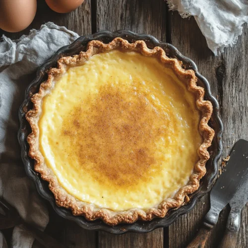 Egg custard pie is a timeless dessert that has graced the tables of many households for generations. This classic dish, with its velvety texture and subtly sweet flavor, serves as a comforting reminder of simpler times and family traditions. The rich, creamy custard filling is enveloped in a flaky pie crust, making it a delightful treat that appeals to both the young and the old alike. Whether enjoyed after a family dinner or at a festive gathering, egg custard pie brings a sense of nostalgia and warmth that few desserts can replicate.