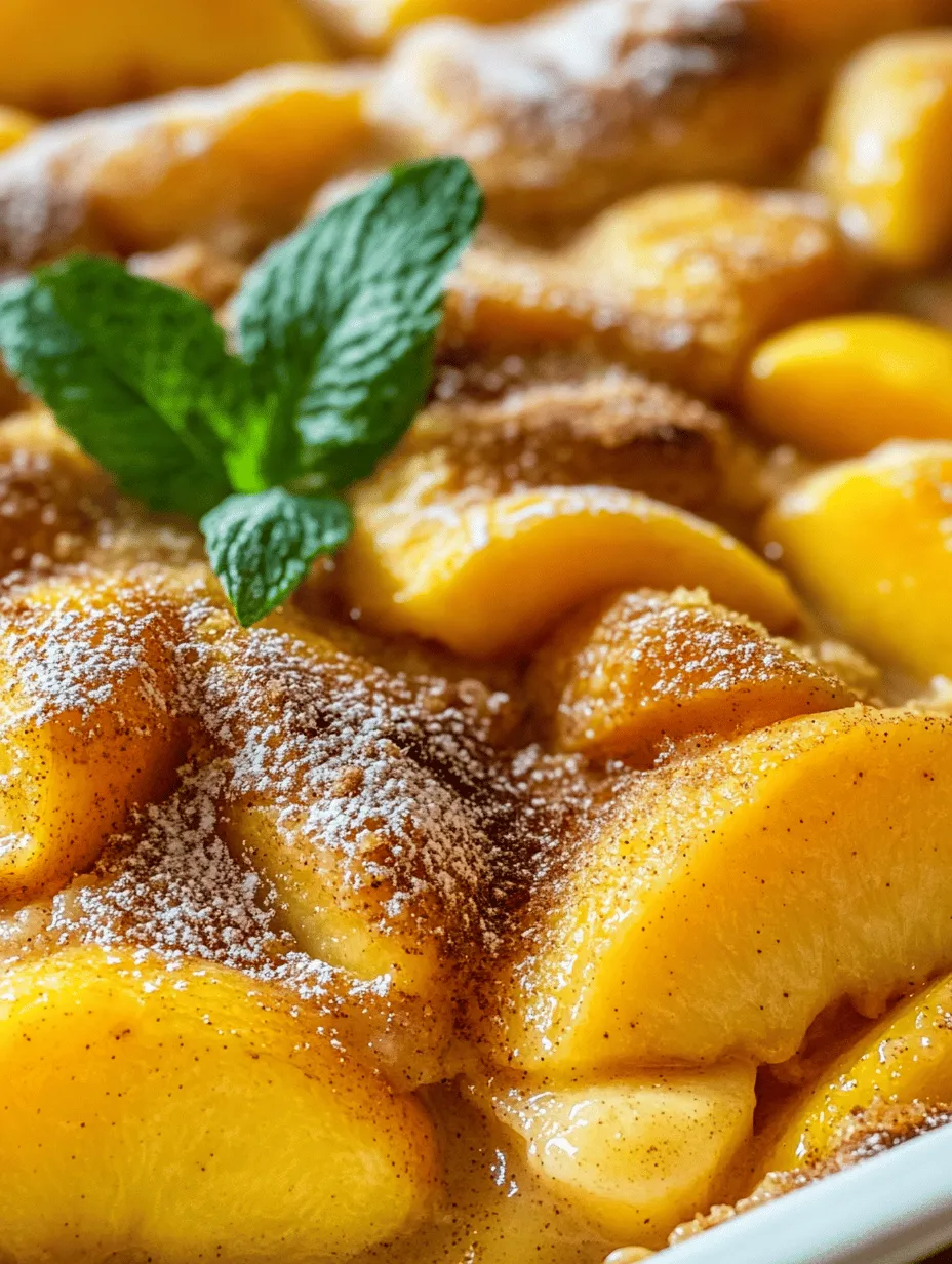 Peach cobbler is a quintessential Southern dessert that has delighted generations with its warm, comforting flavors and delightful aroma. This dish embodies the essence of Southern cooking, showcasing the region's rich agricultural produce, particularly its juicy, sun-kissed peaches. The beauty of peach cobbler lies in its simplicity; it brings together fresh, ripe peaches and a buttery, golden crust, creating a sweet symphony that is both nostalgic and satisfying.