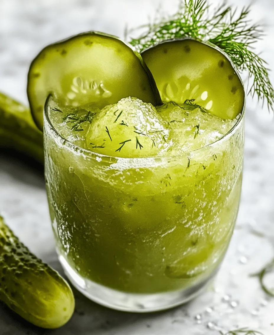 The Pickle Slushy Delight is an innovative and whimsical beverage that has captured the attention of adventurous foodies and slushy enthusiasts alike. This unconventional drink pairs the tangy, briny flavor of dill pickles with the refreshing, icy texture of a slushy, making it an ideal choice for those hot summer days or as a standout option at parties. As the culinary world continues to explore unique flavor combinations, the Pickle Slushy Delight stands out as a testament to creativity and fun in the kitchen.