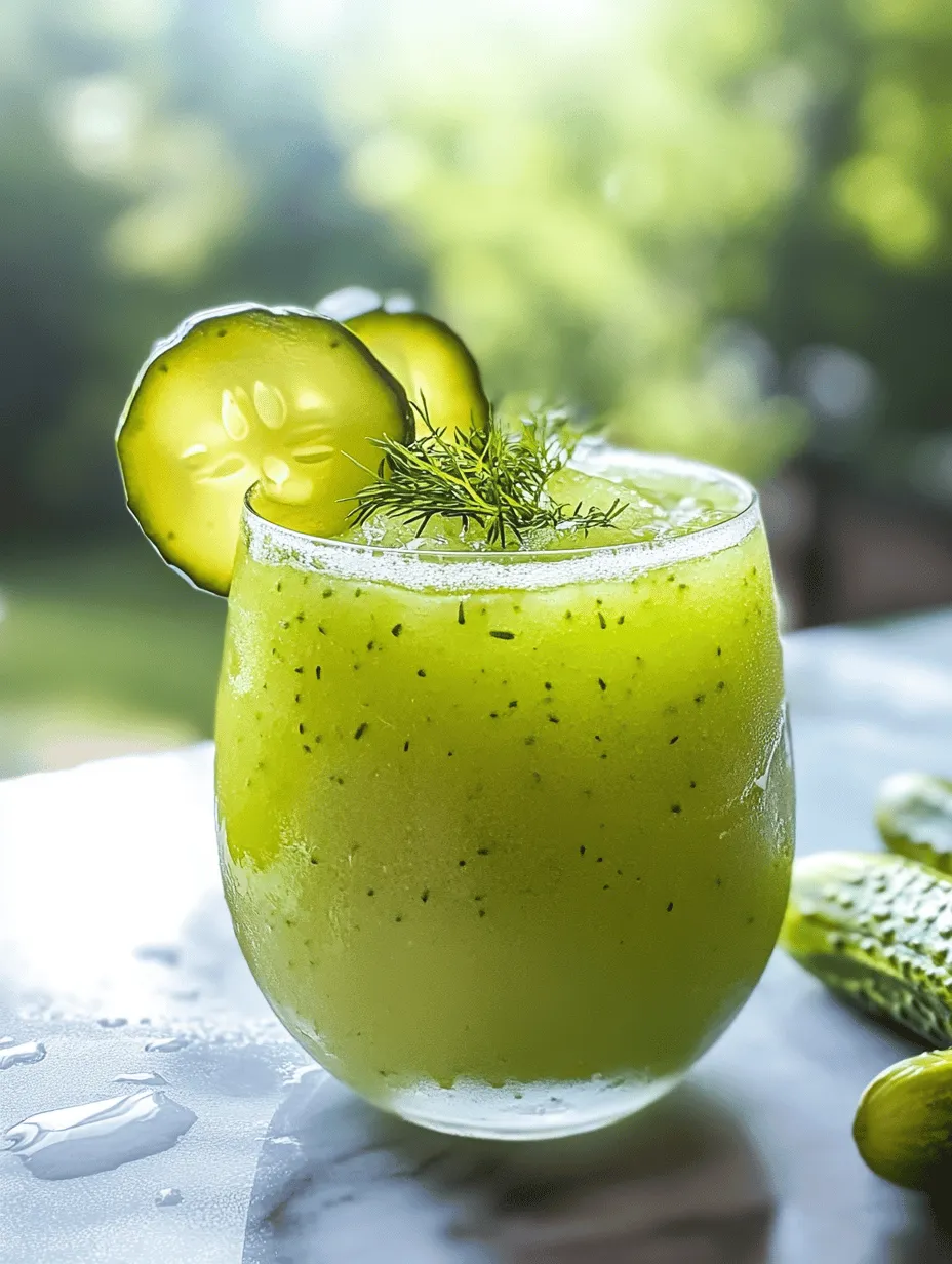 The Pickle Slushy Delight is an innovative and whimsical beverage that has captured the attention of adventurous foodies and slushy enthusiasts alike. This unconventional drink pairs the tangy, briny flavor of dill pickles with the refreshing, icy texture of a slushy, making it an ideal choice for those hot summer days or as a standout option at parties. As the culinary world continues to explore unique flavor combinations, the Pickle Slushy Delight stands out as a testament to creativity and fun in the kitchen.