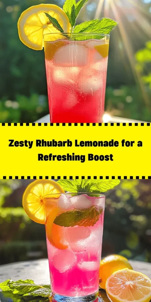 Savor the taste of summer with this refreshing Rhubarb Lemonade! Made with fresh rhubarb and zesty lemon juice, this delightful drink is perfect for warm days or gatherings. The process is simple: simmer rhubarb with sugar to create a flavorful syrup, then mix it with lemon juice and water. Chill, serve over ice, and garnish with lemon slices and mint for an extra touch. Enjoy a glass of this vibrant, homemade lemonade that’s sure to impress!