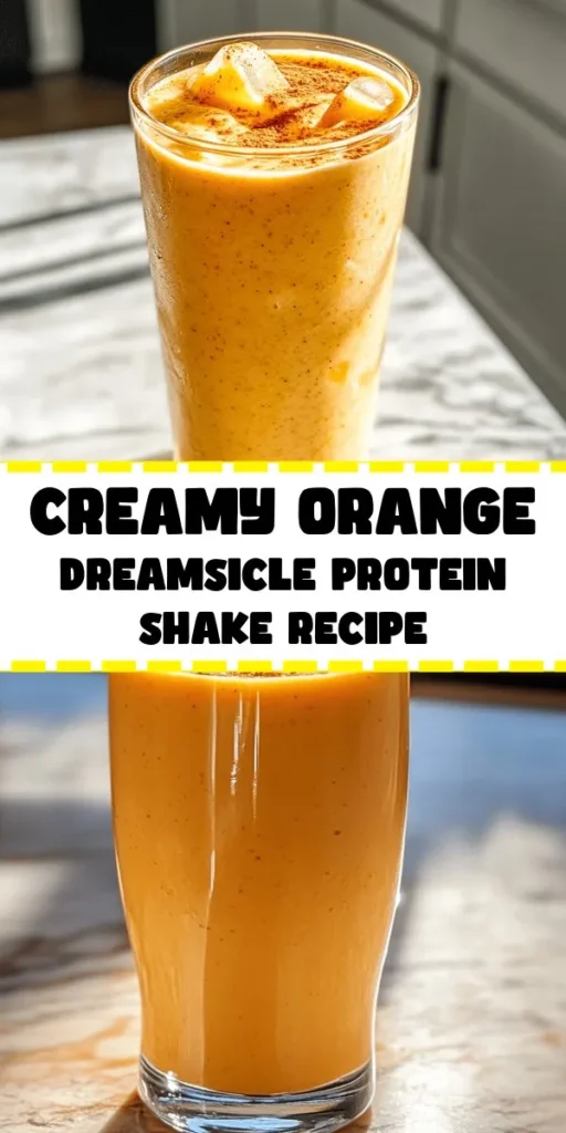 Satisfy your cravings with this delicious Orange Dreamsicle Protein Shake! Packed with fresh orange segments, creamy Greek yogurt, and a scoop of vanilla protein powder, this shake is perfect for post-workout or as a nutritious breakfast. Sweetened with honey and blended with almond milk for creaminess, it's refreshing and healthy. Ready in just 5 minutes, this shake is a delightful treat that you can enjoy anytime. Try it today for a boost of flavor and protein!