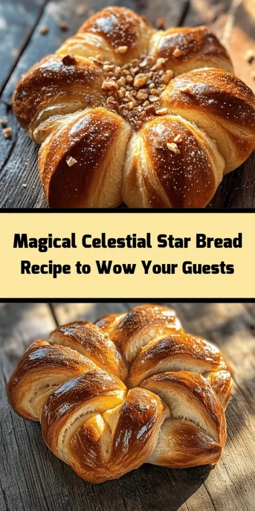 Create a delightful centerpiece for your next gathering with this Celestial Star Bread! Easy to make with a heavenly combination of warm milk, butter, eggs, and a touch of vanilla, this bread features layers filled with brown sugar, cinnamon, nuts, and dried fruit. With a stunning star design, this recipe is perfect for festive occasions or a cozy brunch. Get ready to impress your friends and family with this irresistible treat!