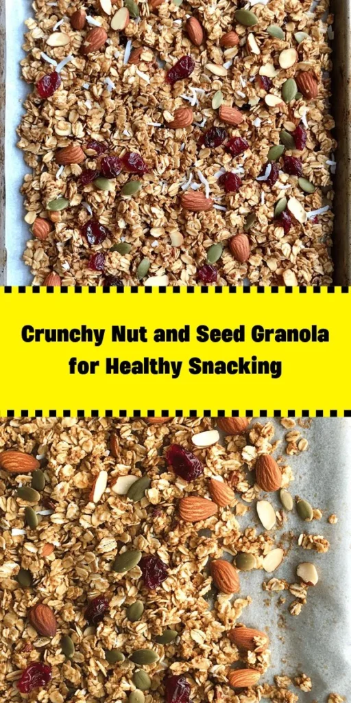 Indulge in the perfect snack with this Crunchy Nut & Seed Delight Granola! Packed with wholesome rolled oats, a variety of nuts and seeds, and a hint of coconut, this granola is deliciously crunchy and nutritious. Drizzled with honey or maple syrup and a touch of vanilla, it’s a tasty treat for breakfast or a great on-the-go snack. Customize it with your favorite dried fruits for an extra burst of flavor. Easy to make and great for meal prep!