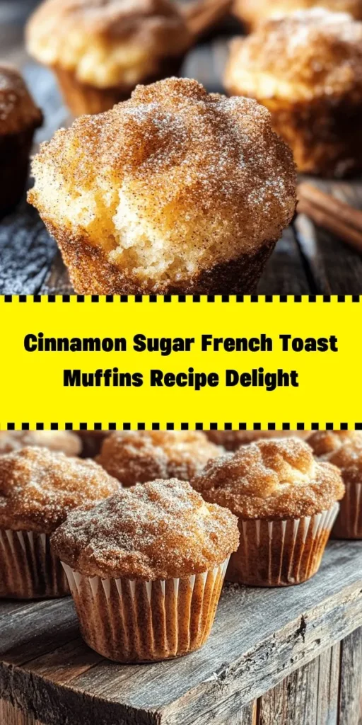 Indulge in the warm sweetness of Cinnamon Sugar French Toast Muffins! These delightful bites combine the rich flavors of brioche or challah bread with a creamy custard, all rolled in a luscious cinnamon sugar coating. Perfect for breakfast or a snack, they're easy to make and great for sharing. Just preheat your oven, mix the ingredients, bake, and enjoy these mini treats that are sure to impress family and friends. Grab the recipe and elevate your brunch game!