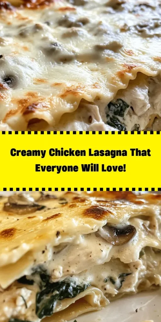 Indulge in this creamy chicken lasagna featuring a rich white sauce that’s perfect for any gathering! Made with tender chicken, fresh spinach, and a blend of mozzarella and parmesan, this dish layers delightful flavors with ease. The prep time is just 30 minutes, and it bakes to golden perfection in under an hour. Perfect for meal prep or a cozy family dinner, this recipe will become a favorite on your dinner table. #lasagna #comfortfood #chickenrecipes