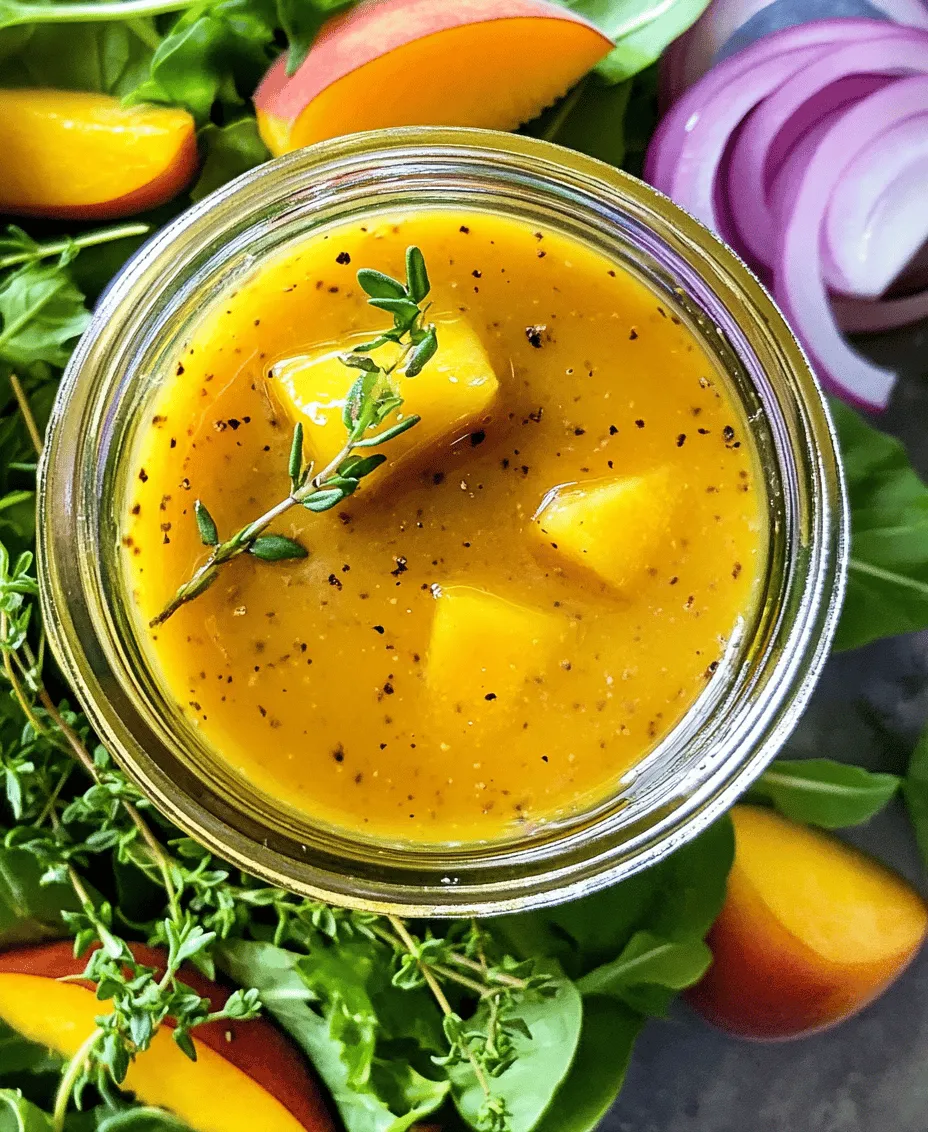 In the world of culinary delights, few things are as versatile and satisfying as a well-crafted vinaigrette. The Peach Honey Dijon Balsamic Vinaigrette stands out as a refreshing and flavorful addition to your salad repertoire, weaving together the natural sweetness of ripe peaches, the tangy sharpness of Dijon mustard, and the rich depth of balsamic vinegar. This unique blend of ingredients creates a dressing that not only enhances your salads but also elevates grilled vegetables, meats, and even fresh fruits.