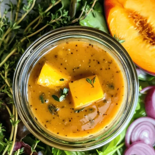 In the world of culinary delights, few things are as versatile and satisfying as a well-crafted vinaigrette. The Peach Honey Dijon Balsamic Vinaigrette stands out as a refreshing and flavorful addition to your salad repertoire, weaving together the natural sweetness of ripe peaches, the tangy sharpness of Dijon mustard, and the rich depth of balsamic vinegar. This unique blend of ingredients creates a dressing that not only enhances your salads but also elevates grilled vegetables, meats, and even fresh fruits.
