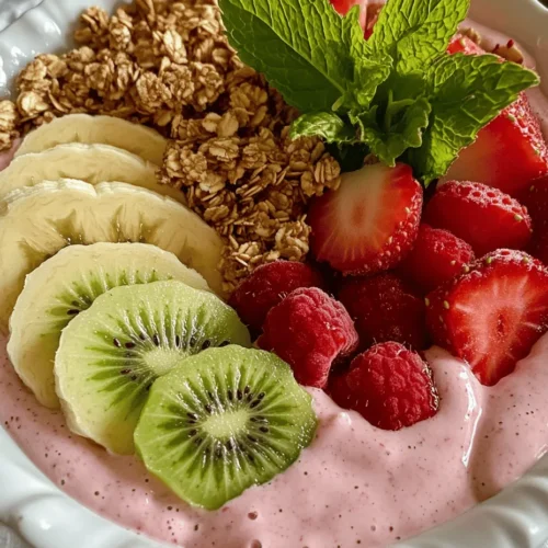 The Morning Sunshine Smoothie Bowl is not just a feast for the eyes; it’s a nutritious powerhouse that can kickstart your day with energy and vibrancy. In today’s fast-paced world, finding a breakfast that is both quick to prepare and loaded with nutrients can be a challenge. Thankfully, this smoothie bowl checks all the boxes. Packed with vitamins, minerals, and antioxidants, this delightful bowl combines the natural sweetness of fruits with the creamy texture of a smoothie, making it a perfect breakfast option. The vibrant colors and fresh flavors will not only brighten your morning but also provide a healthy start to your day.