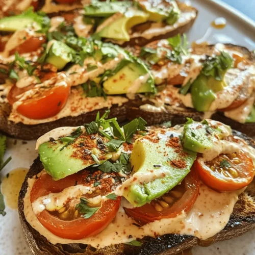 At the base of our Tahini Toasts with a Twist is whole grain bread, which serves as a nutritional powerhouse. Whole grain bread is made from flour that retains the bran, germ, and endosperm of the grain, ensuring that it is packed with essential nutrients. One of the key benefits of whole grain bread is its high fiber content, which promotes digestive health and helps keep you feeling full longer. Additionally, the consumption of whole grains has been linked to a lower risk of heart disease, making it a smart choice for those looking to improve their overall health.
