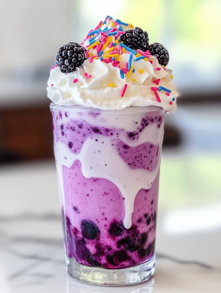 If you're on the lookout for a fun and whimsical treat to brighten up your day or make a special occasion even more memorable, look no further than the Grimace Shake Delight. This vibrant, berry-infused milkshake is not only visually stunning but also incredibly delicious, making it a perfect choice for parties, family gatherings, or simply enjoying a quiet afternoon at home. Inspired by the playful nature of childhood desserts, this shake encapsulates the joy and nostalgia we often associate with sweet treats.