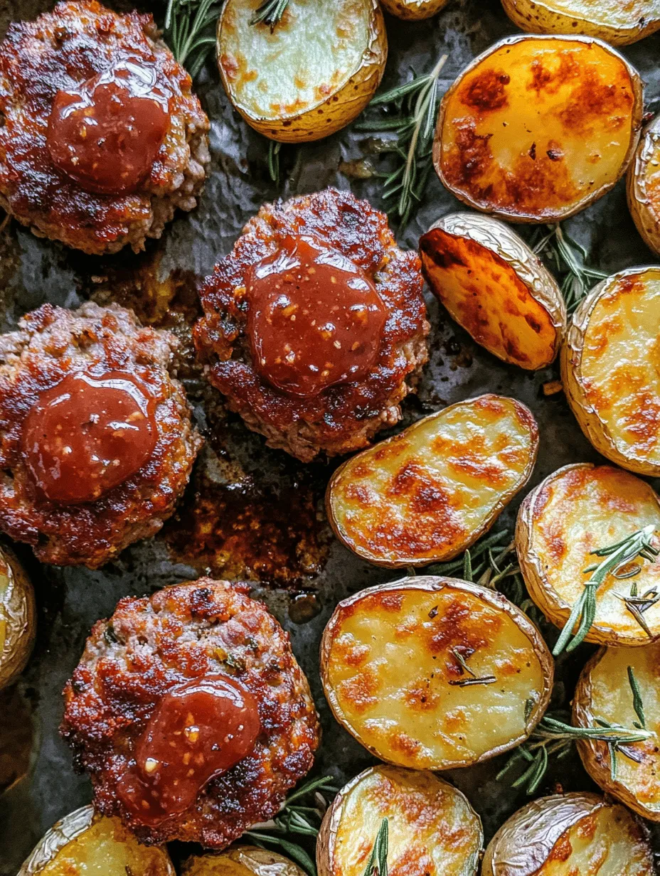 Savory Sheet Pan Mini Meatloaf & Crispy Roasted Potatoes is a delightful and practical dish that merges the comforting flavors of classic meatloaf with the crispy goodness of roasted potatoes—all prepared on a single baking sheet. This recipe not only streamlines your cooking process but also makes clean-up a breeze. Ideal for busy weeknights or a cozy family dinner, this dish is incredibly versatile, allowing for ingredient substitutions and variations to suit your dietary needs or personal preferences.