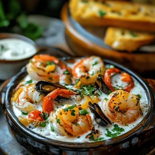 Gourmet Seafood Cassolette is a dish that embodies the essence of coastal cuisine, marrying the rich flavors of the sea with sophisticated cooking techniques. Originating from the French culinary tradition, the cassolette is a baked dish typically served in a small casserole dish, known for its hearty and comforting nature. This particular version highlights a medley of seafood, making it not only a feast for the palate but also a visual spectacle.