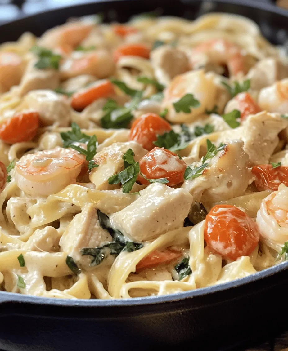 Cajun cuisine is a vibrant and hearty culinary tradition rooted in the deep cultural melting pot of Louisiana. Known for its bold flavors, aromatic spices, and a unique blend of ingredients, Cajun cooking reflects the rich heritage of the Acadian people. One of the standout dishes that encapsulates this culinary artistry is Creamy Shrimp & Chicken Pasta. This delightful recipe marries the succulent tastes of land and sea, featuring juicy chicken and tender shrimp enveloped in a creamy sauce, all served atop a bed of perfectly cooked pasta.