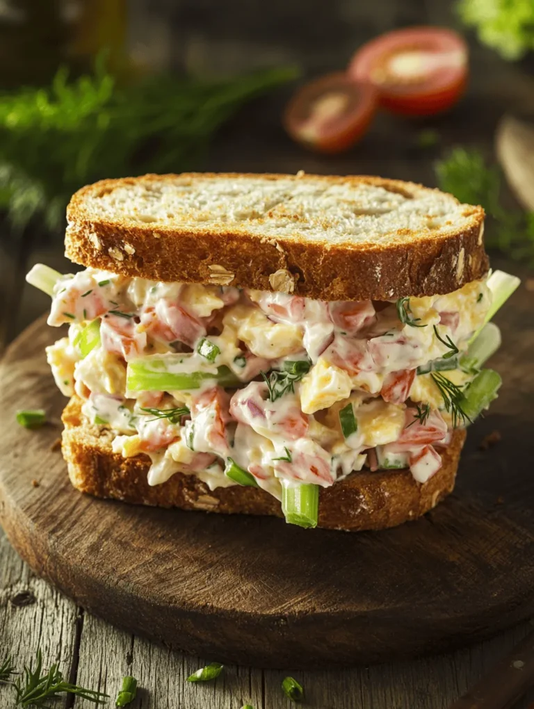 The egg salad sandwich is a beloved classic that has graced lunch tables and picnics for generations. This delightful dish combines the rich, creamy texture of egg salad with the satisfying crunch of fresh vegetables, all nestled between two slices of bread. Not only is it easy to make, but it’s also incredibly versatile, allowing for personal twists that cater to individual tastes.