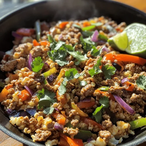 Welcome to a culinary adventure that blends health and flavor in a delightful way—welcome to Spicy Turkey Cauliflower Rice! This dish is a vibrant and nutritious option perfect for anyone looking to enjoy a hearty meal without the extra carbs. As more people embrace healthier eating habits, cauliflower rice has become a go-to ingredient for those seeking low-carb alternatives. It not only provides a satisfying base but also carries a wealth of health benefits that make it an ideal choice for various dietary lifestyles, including keto, paleo, and gluten-free diets.