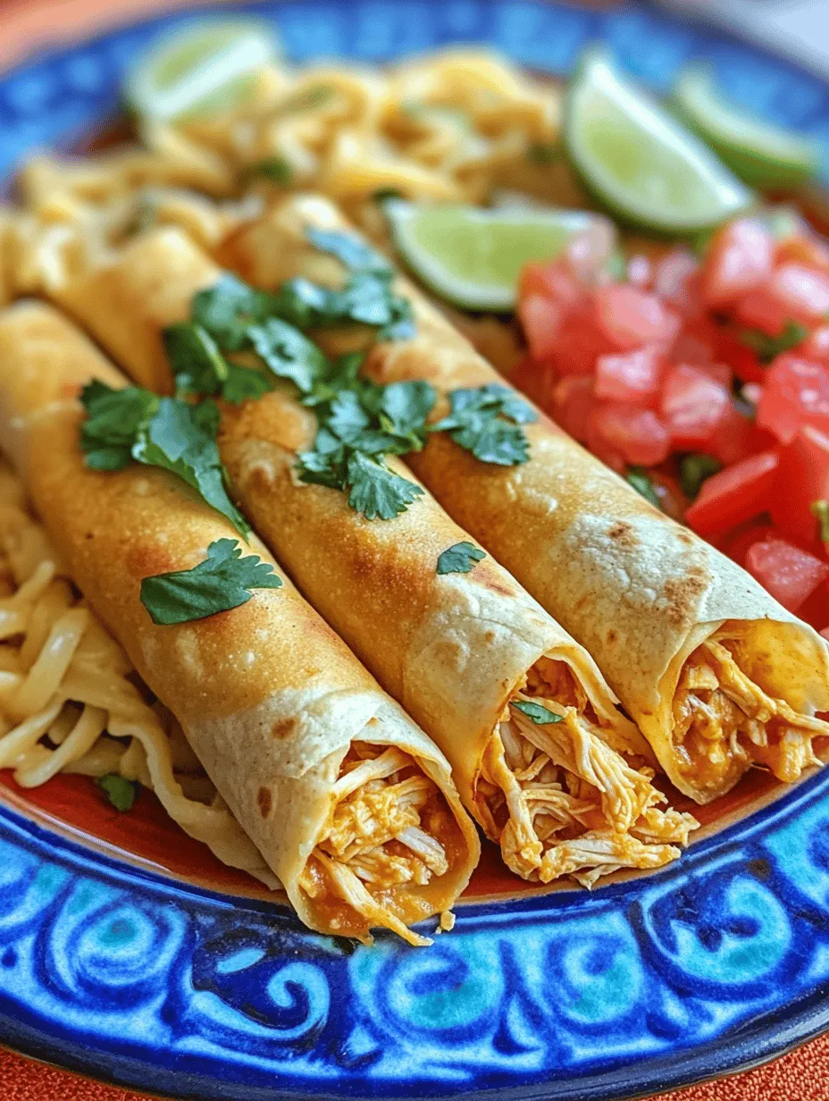 Crunchy Chicken Flautas paired with Savory Fideo Fiesta is more than just a meal; it is a delightful celebration of flavors and textures that reflect the rich tapestry of Mexican cuisine. Flautas, which translate to "flutes" in Spanish, are a popular Mexican dish often made with rolled tortillas filled with savory ingredients and fried to a perfect golden brown. When paired with fideo, a deliciously seasoned noodle dish, you get a satisfying and hearty meal that is perfect for family gatherings and festive occasions.