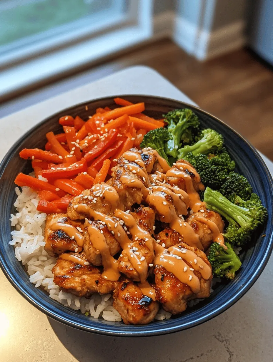 Welcome to a culinary experience that harmonizes vibrant flavors and textures—Spicy Honey-Ginger Chicken Bowls with Yum Yum Sauce. This delightful dish perfectly balances the heat of spices and the sweetness of honey, creating a meal that tantalizes the taste buds and satisfies the hunger. Imagine savoring tender chicken, fluffy rice, and colorful vegetables all in one bowl, each bite offering a delightful contrast of spicy, sweet, and savory elements.