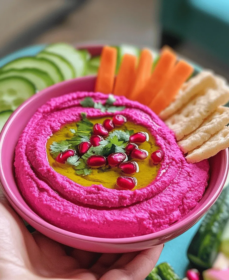 Before diving into the recipe itself, let’s take a moment to explore the nutritional powerhouses behind Pink Beet Hummus. Beets are known for their vibrant color and are rich in essential nutrients. They are an excellent source of vitamins and minerals, including folate, potassium, and vitamin C. Beets are also packed with antioxidants and nitrates, which can help improve blood flow and lower blood pressure, making them a heart-healthy choice—perfect for a day dedicated to love.