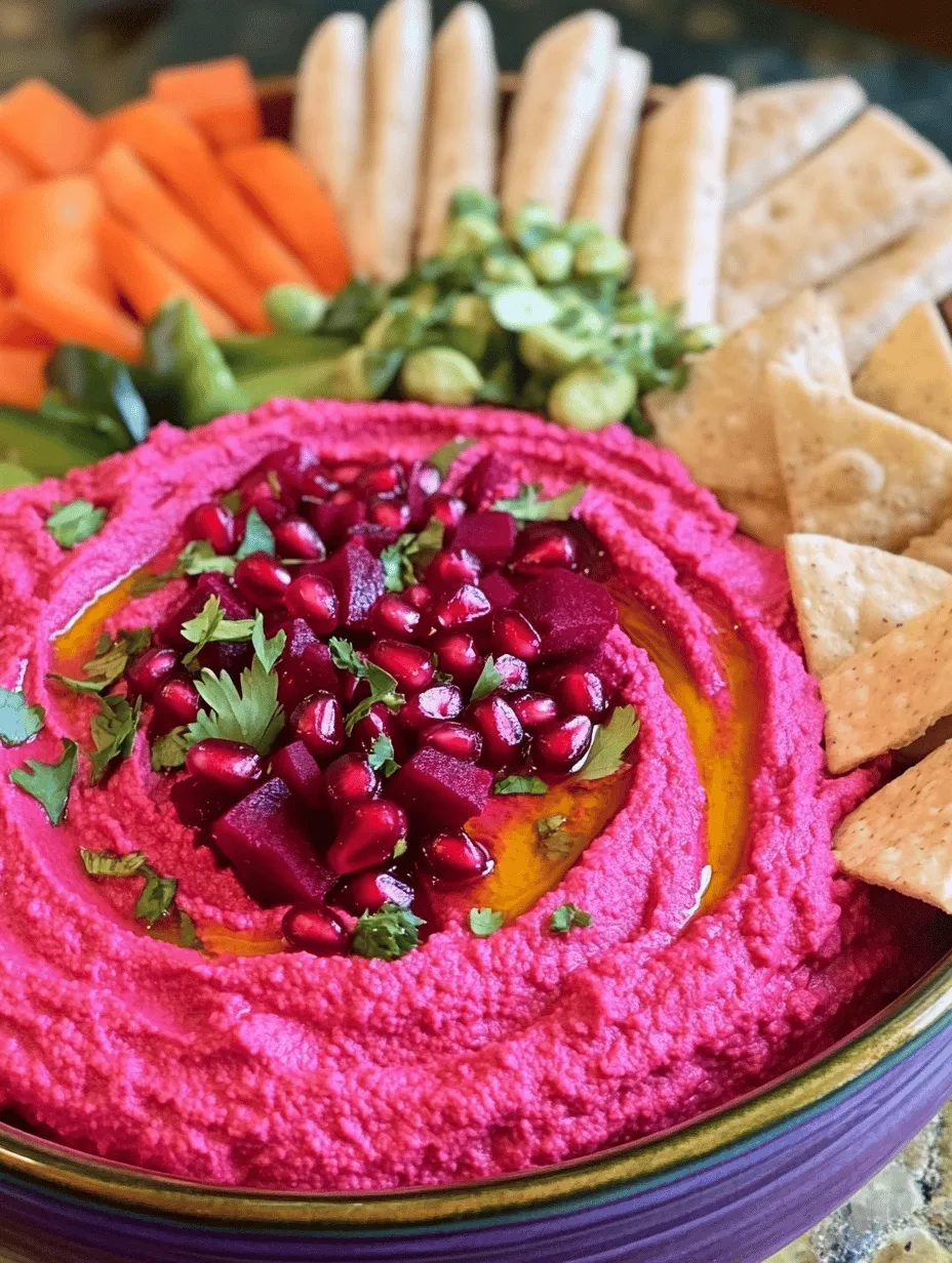 Before diving into the recipe itself, let’s take a moment to explore the nutritional powerhouses behind Pink Beet Hummus. Beets are known for their vibrant color and are rich in essential nutrients. They are an excellent source of vitamins and minerals, including folate, potassium, and vitamin C. Beets are also packed with antioxidants and nitrates, which can help improve blood flow and lower blood pressure, making them a heart-healthy choice—perfect for a day dedicated to love.