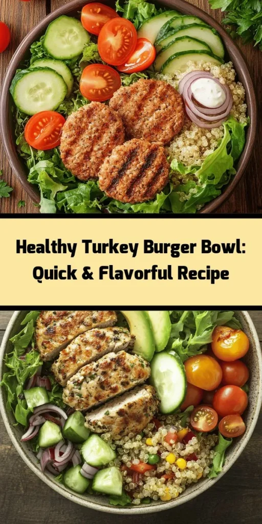 Discover a delicious way to enjoy a healthy meal with this Flavor-Packed Healthy Burger in a Bowl! Made with lean ground turkey or chicken, fluffy quinoa, and a vibrant mix of fresh veggies like cherry tomatoes, avocado, and cucumbers, it's bursting with nutrition and flavor. Drizzled with a tangy yogurt dressing, this bowl is perfect for a quick lunch or dinner. Easy to prepare in just 45 minutes, it's a wholesome option that everyone will love!