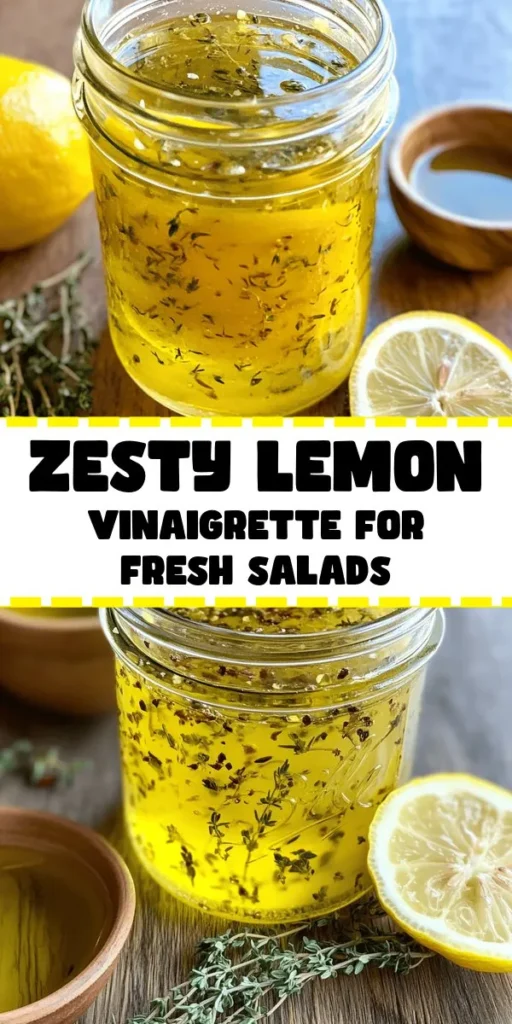 Elevate your salads with this zesty lemon vinaigrette dressing that bursts with flavor! Made with fresh lemon juice, Dijon mustard, and a hint of honey or maple syrup, it's a perfect balance of tangy and sweet. Just whisk your ingredients together for a creamy texture and season to taste. This versatile dressing is not just for salads; use it as a marinade or drizzle over roasted veggies. Quick and easy, it takes just 10 minutes to make!