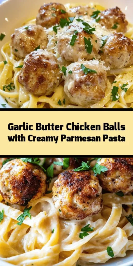 Indulge in the deliciousness of Garlic Butter Chicken Balls paired with creamy Parmesan pasta! This mouthwatering recipe combines tender chicken balls, infused with garlic and herbs, and a rich Parmesan cream sauce that coats the pasta perfectly. Quick to prepare, it’s ideal for a weeknight dinner or a cozy weekend treat. With just a touch of red pepper flakes for a hint of heat, this dish is sure to please everyone at the table. Easy to make and utterly satisfying!