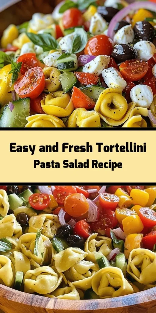 Enjoy a burst of flavor with this refreshing tortellini pasta salad! Perfect for picnics or quick weeknight dinners, this vibrant salad features cheese tortellini tossed with cherry tomatoes, cucumbers, bell peppers, black olives, and basil, all drizzled with a tangy balsamic vinaigrette. Chill for 30 minutes to let the flavors meld, and serve with fresh mozzarella balls for an extra treat. Easy to make and full of fresh ingredients, it’s a crowd-pleaser!