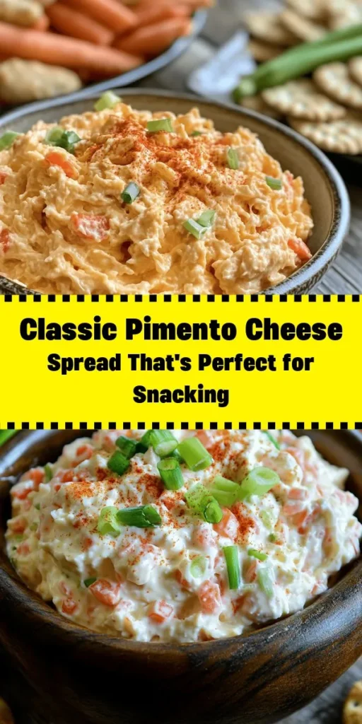Get ready to enjoy a classic Southern favorite with this Old Fashioned Pimento Cheese recipe! Combining sharp cheddar, cream cheese, and zesty pimentos, this creamy dip is perfect for spreading on crackers, fresh veggies, or sandwiches. With just a handful of ingredients and a quick prep time, it’s easy to whip up. Refrigerate for an hour to let the flavors shine through, and serve at your next gathering for a delicious treat everyone will love!
