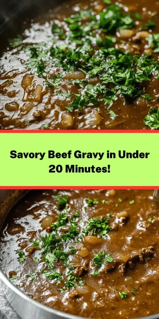 Indulge in the rich flavors of Savory Beef Brown Gravy Delight! This easy recipe combines savory beef broth, aromatic onions, and garlic to create the perfect gravy for your favorite dishes. With simple ingredients like soy sauce, Worcestershire sauce, and dried thyme, you can whip up this delicious gravy in just 20 minutes. Ideal for drizzling over mashed potatoes, meats, or noodles. Don't forget to garnish with fresh parsley for an extra touch!