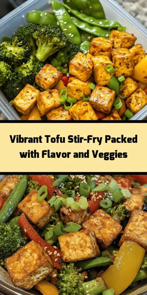 Create a vibrant and healthy dinner with this Colorful Tofu Stir-Fry Delight! Perfect for busy weeknights, this recipe highlights firm tofu sautéed to crispy perfection, tossed with fresh bell peppers, broccoli, and snow peas. Seasoned with garlic and ginger, every bite is bursting with flavor! Ready in just 30 minutes, it's a quick, nutritious meal that's perfect over rice or quinoa. Top it off with green onions and sesame seeds for that extra touch. Enjoy a delicious plant-based dish that’s sure to please everyone!
