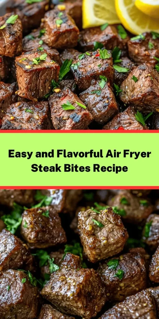 Discover the perfect blend of flavor and convenience with these delicious Air Fryer Steak Bites! Made from tender sirloin steak and seasoned to perfection with garlic, onion, and smoked paprika, this easy recipe comes together in just 20 minutes. The air fryer ensures juicy bites with a satisfying crisp. Serve them with a sprinkle of fresh parsley and lemon wedges for a burst of freshness. Great for a quick dinner or party appetizer!