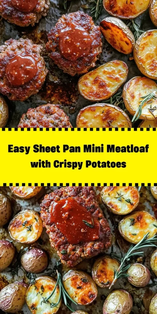Discover the perfect weeknight dinner with this savory sheet pan mini meatloaf and crispy roasted potatoes recipe! Combining tender mini meatloaves made with ground beef or turkey and deliciously seasoned baby potatoes, this meal is both easy and satisfying. With just 15 minutes of prep and only one pan to clean, you'll love the flavorful blend of garlic, herbs, and cheese. Enjoy a comforting dish that the whole family will crave!
