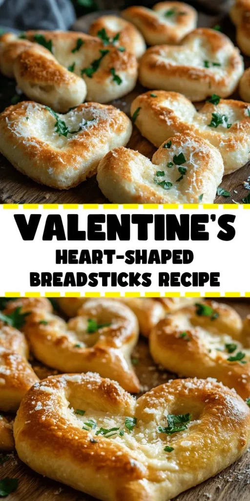 Create a delightful experience this Valentine's Day with these heart-shaped breadsticks. Made with simple ingredients like all-purpose flour, active dry yeast, and olive oil, these warm, fluffy treats are shaped with love and topped with garlic and Italian herbs. Perfect for sharing, they pair excellently with marinara sauce. Bake a batch in just 1.5 hours and surprise your loved ones with a tasty gesture that’s as sweet as it is savory!