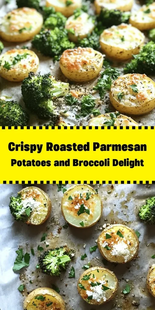 Elevate your dinner with these delicious Roasted Parmesan Potatoes & Broccoli! This simple recipe combines baby potatoes and vibrant broccoli florets, tossed in garlic, olive oil, and savory spices before roasting to perfection. Topped with crunchy Parmesan for that extra flavor burst, this dish is a fantastic side for any meal. Quick to prep and ready in just 40 minutes, it's nutritious and satisfying. Enjoy a tasty addition to your family favorites!