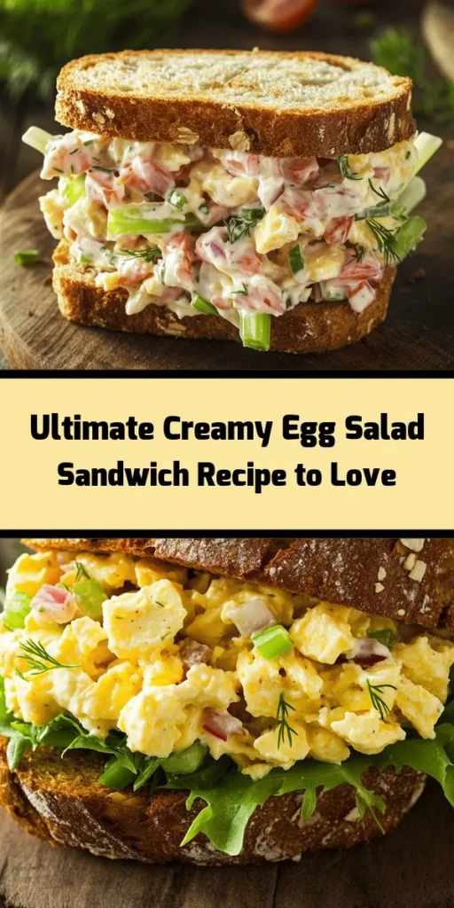 Try this Classic Creamy Egg Salad Sandwich recipe for a quick and satisfying meal! Made with perfectly boiled eggs, mayo, Dijon mustard, and fresh herbs, this egg salad is bursting with flavor. Serve it on whole grain or sourdough bread, and add crisp lettuce and juicy tomato for extra crunch. Ready in just 30 minutes, it's the perfect lunch option that’s both delicious and easy to make. Enjoy with your favorite side for a complete meal!