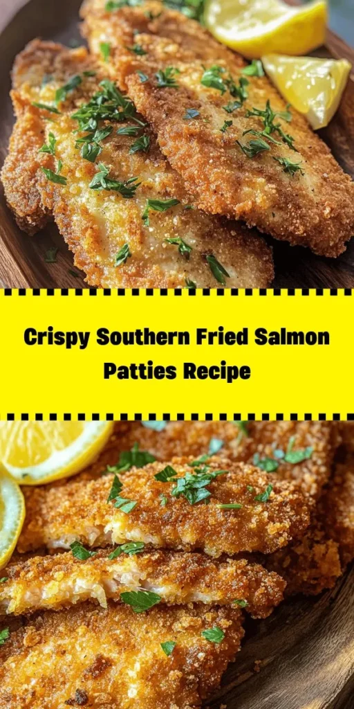 Try these delicious Southern Fried Salmon Patties for an easy and satisfying meal! Made with wild-caught salmon, flavorful seasonings, and fresh veggies, these patties are crispy on the outside and tender on the inside. Perfect for lunch or dinner, they can be served with a side salad or in a sandwich. Garnish with fresh parsley and a squeeze of lemon for an extra burst of flavor. Enjoy this quick recipe that brings a taste of the South to your table!