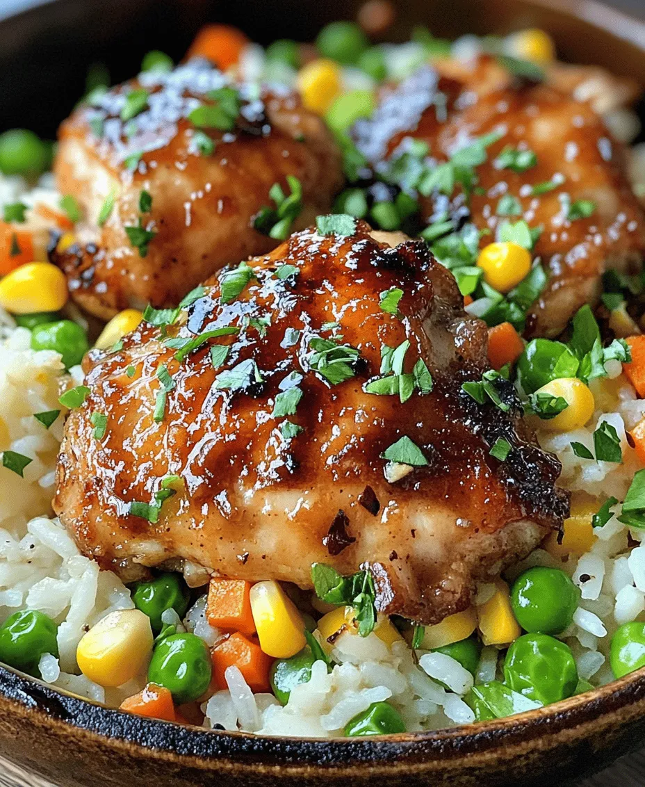 In today’s fast-paced world, one-pan meals have emerged as a lifesaver for busy families and home cooks. These meals provide the ultimate convenience, allowing you to prepare a wholesome dinner without the fuss of multiple pots and pans. One such delightful dish is <strong>One-Pan Honey BBQ Chicken Rice</strong>. This recipe not only simplifies the cooking process but also packs a punch with its delicious flavors and nutritional balance.” /></p>
</p>
<h2>Nutritional Benefits of One-Pan Honey BBQ Chicken Rice</h2>
</p>
<p>One-Pan Honey BBQ Chicken Rice is not just a delicious meal; it also packs a nutritional punch. This dish combines protein-rich chicken thighs, fiber-filled vegetables, and wholesome rice, creating a balanced meal that satisfies both hunger and health needs.</p>
</p>
<h3>Overview of Nutritional Content</h3>
</p>
<p>Each serving of One-Pan Honey BBQ Chicken Rice provides a well-rounded array of nutrients. A standard serving includes chicken thighs, rice, and a variety of vegetables, which contribute to a balanced intake of macronutrients: carbohydrates, proteins, and fats. The inclusion of honey and BBQ sauce adds flavor without overwhelming the nutritional profile, making this dish both delicious and nutritious.</p>
</p>
<h3>Health Benefits of Chicken Thighs</h3>
</p>
<p>Chicken thighs are an excellent source of protein, essential for muscle repair and growth. They are rich in B vitamins, particularly niacin and B6, which play a crucial role in energy production and metabolism. Additionally, chicken thighs contain minerals such as phosphorus and selenium, which support bone health and immune function, respectively.</p>
</p>
<p>Unlike chicken breasts, which can be dry if overcooked, chicken thighs remain moist and tender, making them a favorite in many recipes. The fat content in chicken thighs also contributes to a feeling of satiety, helping to keep you full longer.</p>
</p>
<h3>The Role of Vegetables</h3>
</p>
<p>Incorporating vegetables into One-Pan Honey BBQ Chicken Rice elevates the dish nutritionally. Vegetables such as bell peppers, carrots, and broccoli provide a wealth of vitamins and minerals, including vitamin C, vitamin A, and potassium. They also add dietary fiber, promoting digestive health and helping to regulate blood sugar levels. The fiber content works alongside protein from the chicken to create a balanced meal that supports overall health.</p>
</p>
<h3>Carbohydrates from Rice and Protein from Chicken</h3>
</p>
<p>The combination of rice and chicken creates a balanced ratio of carbohydrates and protein. Rice serves as a great source of energy, with complex carbohydrates that release energy slowly, helping you feel energized throughout the day. When paired with the protein from chicken, this dish becomes a filling option that can support your daily activities.</p>
</p>
<p>In summary, One-Pan Honey BBQ Chicken Rice is a nutritious choice that combines protein, healthy fats, and an array of vitamins and minerals, making it an ideal meal for those seeking both flavor and nutrition.</p>
</p>
<h2>Flavor Profiles and Variations</h2>
</p>
<p>One-Pan Honey BBQ Chicken Rice boasts a harmonious blend of flavors that come together to create a delightful dining experience. The sweetness of honey, combined with the tangy and smoky notes of BBQ sauce, elevates the overall taste of the dish, making it a crowd-pleaser.</p>
</p>
<h3>Insight into Flavor Combination</h3>
</p>
<p>The key to this dish’s flavor profile lies in the balance between sweet and savory. The honey not only adds a distinct sweetness but also helps caramelize the chicken during cooking, forming a delicious glaze that enhances the overall taste. The BBQ sauce contributes depth and richness, while the spices used—such as garlic powder, onion powder, and paprika—bring warmth and complexity to the dish.</p>
</p>
<h3>Suggestions for Variations</h3>
</p>
<p>One of the best aspects of One-Pan Honey BBQ Chicken Rice is its versatility. If you’re looking to switch things up, consider these variations:</p>
</p>
<p>– <strong>Different Protein Options</strong>: While chicken thighs are a fantastic choice, you can substitute chicken breasts for a leaner option. Alternatively, for a vegetarian dish, consider using firm tofu marinated in the same honey BBQ sauce. This adds a plant-based protein source that aligns with various dietary preferences.</p>
</p>
<p>– <strong>Alternative Sauces</strong>: Feel free to experiment with different sauces. For example, teriyaki sauce can offer an Asian twist, while a spicy chipotle sauce can add heat. The key is to find a sauce that complements the sweetness of honey while enhancing the overall flavor.</p>
</p>
<p>– <strong>Incorporating Seasonal Vegetables</strong>: Seasonal vegetables can elevate the freshness and taste of your dish. In the spring, consider adding asparagus or snap peas, while summer might call for zucchini or fresh corn. During autumn, root vegetables like sweet potatoes or butternut squash can bring a hearty element to the meal.</p>
</p>
<h3>Ideas for Fresh Herbs</h3>
</p>
<p>Adding fresh herbs can brighten up the dish. Chopped cilantro or parsley sprinkled on top just before serving can create a burst of freshness. Additionally, a squeeze of lime or lemon juice can enhance the flavor profile, adding acidity that balances the sweetness of the honey.</p>
</p>
<h2>Serving Suggestions and Pairings</h2>
</p>
<p>One-Pan Honey BBQ Chicken Rice is perfect for various occasions, whether it’s a family dinner, meal prep, or a casual gathering with friends. Here are some ways to serve and present this delightful dish.</p>
</p>
<h3>Recommendations for Different Occasions</h3>
</p>
<p>For a family dinner, serve One-Pan Honey BBQ Chicken Rice directly from the pan for a rustic and communal feel. Pair it with a simple side salad of mixed greens dressed in a light vinaigrette to balance the richness of the dish.</p>
</p>
<p>When preparing meals for the week, portion the chicken rice into individual containers, making it easy to grab and go. This meal holds up well in the refrigerator and can be reheated for a quick lunch or dinner option.</p>
</p>
<h3>Ideas for Complementary Side Dishes</h3>
</p>
<p>While One-Pan Honey BBQ Chicken Rice is a complete meal, you can enhance the dining experience with complementary side dishes. Here are a few suggestions:</p>
</p>
<p>– <strong>Salads</strong>: A refreshing cucumber and tomato salad can provide a light contrast to the rich flavors of the chicken and rice. You can toss in some feta cheese or olives for added flavor.</p>
</p>
<p>– <strong>Breads</strong>: Serve with buttered cornbread or garlic bread to soak up the delicious juices from the chicken, enhancing the overall meal experience.</p>
</p>
<p>– <strong>Vegetable Sides</strong>: Roasted or steamed vegetables such as green beans, Brussels sprouts, or a medley of seasonal veggies can add color and nutrients to your plate.</p>
</p>
<h3>Presentation Tips</h3>
</p>
<p>To make your One-Pan Honey BBQ Chicken Rice look as good as it tastes, consider the following presentation tips:</p>
</p>
<p>– <strong>Garnish</strong>: Fresh herbs can add a pop of color and freshness. Use chopped cilantro or parsley to sprinkle on top before serving.</p>
</p>
<p>– <strong>Serving Dish</strong>: Use a large, attractive serving platter to showcase the dish. This adds an inviting touch to the table.</p>
</p>
<p>– <strong>Color Contrast</strong>: Incorporate colorful vegetables to create visual appeal. The vibrant hues of red, green, and yellow can make the dish more appetizing.</p>
</p>
<h2>Conclusion</h2>
</p>
<p>One-Pan Honey BBQ Chicken Rice stands out not only for its simplicity and ease of preparation but also for its incredible flavor and nutritional benefits. This recipe is perfect for busy lifestyles, allowing you to prepare a hearty meal without the need for extensive cooking time or multiple pots and pans.</p>
</p>
<p>The balance of protein, carbohydrates, and vegetables makes this dish a wholesome choice for any day of the week. Whether you are serving it for a family dinner or prepping meals for the week ahead, One-Pan Honey BBQ Chicken Rice is sure to become a staple in your culinary repertoire.</p>
</p>
<p>Don’t hesitate to experiment with the recipe by trying out different proteins, sauces, and seasonal vegetables. The versatility of this dish means you can tailor it to your preferences and dietary needs, all while enjoying a delicious and satisfying meal. Give it a try, and you may find it becomes a favorite in your home.</p>
<div id=