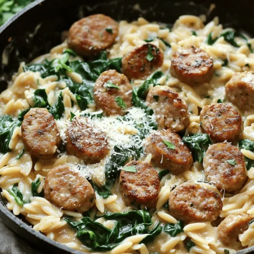 The beauty of a skillet meal lies in its simplicity. With one pan, you can create a well-rounded dinner that incorporates protein, carbohydrates, and vegetables, all while minimizing cleanup time. The Creamy Chicken Sausage Orzo Skillet is particularly appealing because it’s an excellent way to introduce a variety of flavors and textures to your dinner table. It features juicy chicken sausage, tender orzo pasta, and vibrant vegetables, all enveloped in a creamy sauce that brings everything together beautifully.