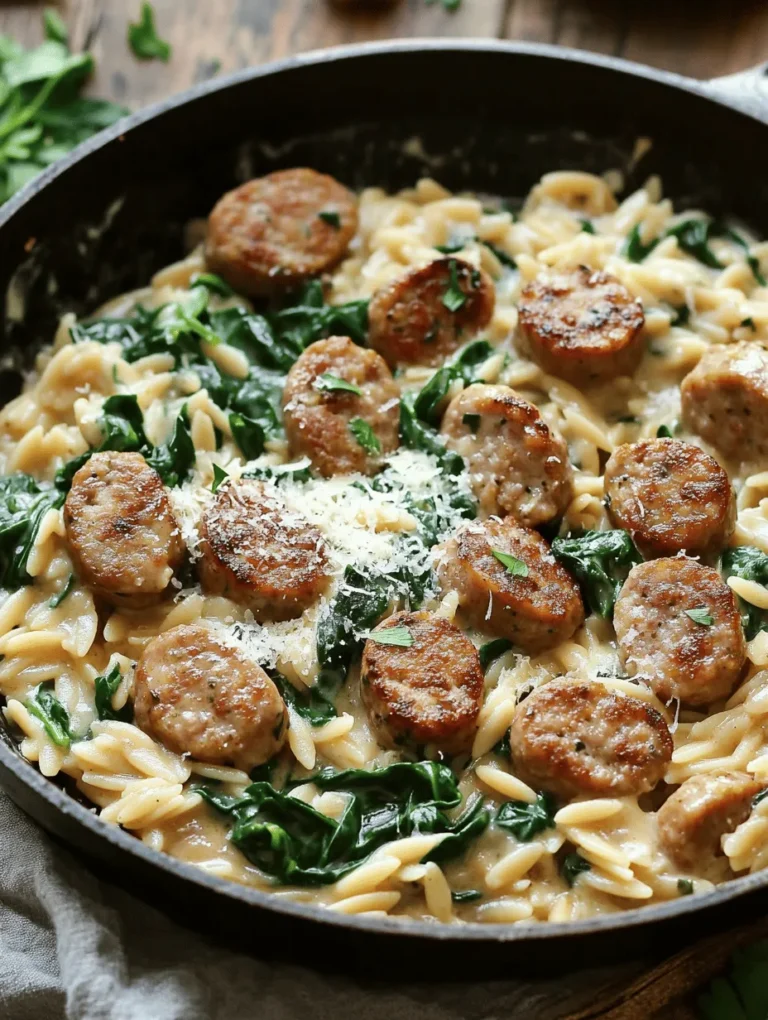 The beauty of a skillet meal lies in its simplicity. With one pan, you can create a well-rounded dinner that incorporates protein, carbohydrates, and vegetables, all while minimizing cleanup time. The Creamy Chicken Sausage Orzo Skillet is particularly appealing because it’s an excellent way to introduce a variety of flavors and textures to your dinner table. It features juicy chicken sausage, tender orzo pasta, and vibrant vegetables, all enveloped in a creamy sauce that brings everything together beautifully.