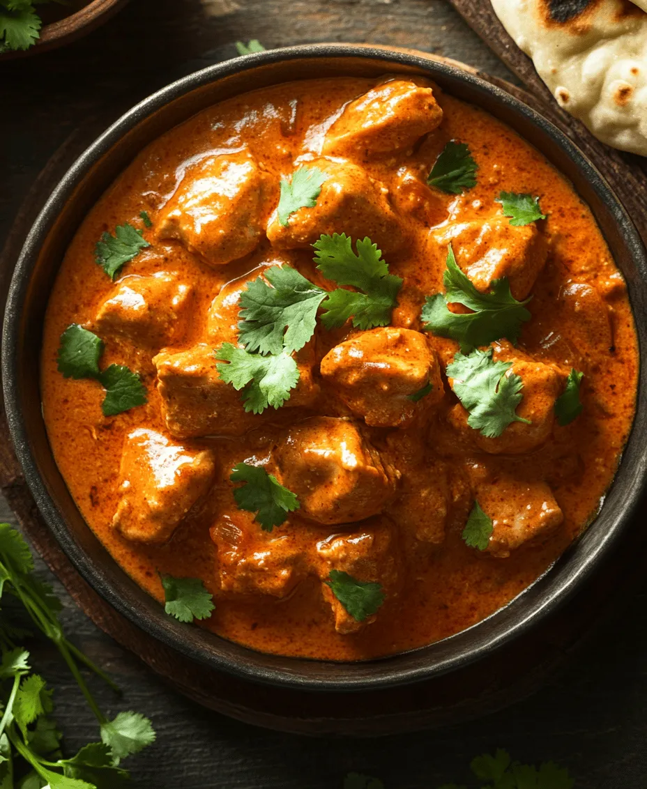 1. <strong>Prepare the Marinade</strong> – In a large bowl, combine plain yogurt, garam masala, turmeric, cumin, chili powder, garlic, and ginger. Mix thoroughly until all ingredients are well incorporated.” /></p>
</p>
<h3>Cooking Techniques for Browning Chicken Properly</h3>
</p>
<p>Browning the chicken is a crucial step in achieving the rich and complex flavors characteristic of Butter Chicken. To properly brown the chicken, start by using a heavy-bottomed skillet or saucepan. This type of cookware retains heat effectively, allowing for better caramelization.</p>
</p>
<p>1. <strong>Pat the Chicken Dry</strong>: Before placing the chicken in the pan, ensure it is patted dry with paper towels. Excess moisture can hinder the browning process, causing the chicken to steam rather than sear.</p>
</p>
<p>2. <strong>Use the Right Temperature</strong>: Heat the pan over medium-high heat and add a couple of tablespoons of oil (preferably ghee or vegetable oil). Once the oil shimmers, carefully add the chicken pieces in a single layer. Avoid overcrowding the pan; this ensures that each piece has enough space to brown evenly.</p>
</p>
<p>3. <strong>Leave It Alone</strong>: Allow the chicken to cook undisturbed for several minutes. Resist the urge to move it around; this will create a beautiful golden crust. After about 5-7 minutes, check for browning. If it’s golden, flip the pieces to brown the other side.</p>
</p>
<p>4. <strong>Cook in Batches</strong>: If you have a lot of chicken, cook it in batches. This prevents the temperature of the pan from dropping too low, ensuring each piece gets that desired golden color.</p>
</p>
<h3>Sautéing Aromatics: Tips for Achieving the Right Texture and Flavor</h3>
</p>
<p>The aromatics you incorporate into your Butter Chicken significantly enhance its flavor profile. Here are some tips to achieve the perfect sauté:</p>
</p>
<p>1. <strong>Onions First</strong>: Start by sautéing finely chopped onions in the same pan used for the chicken. Cook them until they become soft and translucent, which usually takes about 5-7 minutes. This process not only builds a flavor base but also allows any browned bits from the chicken to incorporate into the dish.</p>
</p>
<p>2. <strong>Add Garlic and Ginger</strong>: Once the onions are ready, add minced garlic and ginger. These ingredients should be sautéed for about 1-2 minutes until fragrant. Be careful not to burn them, as burnt garlic can impart a bitter taste.</p>
</p>
<p>3. <strong>Incorporate Spices</strong>: After the garlic and ginger are fragrant, it’s time to add your spices. A mix of garam masala, cumin, coriander, and turmeric will bring warmth and depth to the dish. Toasting the spices for 30 seconds before adding liquids helps to release their essential oils, enhancing the overall flavor.</p>
</p>
<h3>Balancing Flavors with Tomatoes and Cream</h3>
</p>
<p>One of the distinctive features of Butter Chicken is its rich, creamy sauce. Balancing the acidity of the tomatoes with the richness of the cream is key to achieving the perfect flavor profile.</p>
</p>
<p>1. <strong>Tomato Base</strong>: After the spices have toasted, add crushed tomatoes or tomato puree to the pan. Allow this mixture to cook down for about 10-15 minutes. This step helps to reduce the acidity of the tomatoes while concentrating their flavors.</p>
</p>
<p>2. <strong>Cream Addition</strong>: Once the tomatoes have cooked down, lower the heat and stir in heavy cream. The cream not only adds richness but also helps to mellow the acidity from the tomatoes. For a lighter version, you can use coconut milk or half-and-half, however, the texture and flavor will differ.</p>
</p>
<p>3. <strong>Seasoning</strong>: Taste the sauce and adjust the seasoning with salt, sugar, or additional spices as needed. A pinch of sugar can help counterbalance the acidity if the sauce is too tart.</p>
</p>
<h3>Combining Elements: Ensuring the Chicken is Thoroughly Coated with Sauce</h3>
</p>
<p>Once your sauce is perfectly balanced, it’s time to combine the chicken with the sauce, ensuring each piece is well-coated.</p>
</p>
<p>1. <strong>Return the Chicken to the Pan</strong>: Add the browned chicken back into the pan, along with any juices that may have accumulated on the plate. Stir gently to ensure the chicken is thoroughly coated with the sauce.</p>
</p>
<p>2. <strong>Simmer Together</strong>: Allow the chicken to simmer in the sauce for about 10-15 minutes. This step allows the flavors to meld and the chicken to absorb the rich, creamy sauce. It also ensures that the chicken is cooked through and tender.</p>
</p>
<p>3. <strong>Final Touches</strong>: Before serving, check the consistency of the sauce. If it’s too thick, a splash of water or additional cream can help reach your desired consistency. Stir in some fresh cilantro for a burst of freshness just before serving.</p>
</p>
<h3>Serving Suggestions</h3>
</p>
<p>To enhance your dining experience with Creamy Delight Butter Chicken, consider these serving suggestions:</p>
</p>
<h4>Recommended Side Dishes to Pair with Creamy Delight Butter Chicken</h4>
</p>
<p>1. <strong>Steamed Rice</strong>: Basmati rice is the classic choice for pairing with Butter Chicken. Its long grains and fragrant aroma complement the dish beautifully. Alternatively, jasmine rice or even a pilaf can work well, offering a slightly different flavor profile.</p>
</p>
<p>2. <strong>Naan Bread</strong>: Naan is an essential component of Indian cuisine. This fluffy, pillowy bread is perfect for scooping up the creamy sauce. You can opt for plain naan or garlic naan to add an extra layer of flavor.</p>
</p>
<h4>Ideas for Meal Presentation to Enhance the Dining Experience</h4>
</p>
<p>1. <strong>Garnishing</strong>: Before serving, garnish the Butter Chicken with a sprinkle of freshly chopped cilantro and a drizzle of cream. This not only adds visual appeal but also hints at the flavors within.</p>
</p>
<p>2. <strong>Plating</strong>: Serve the Butter Chicken in a deep dish to contain the sauce, paired with a mound of basmati rice on the side. Consider serving naan in a woven basket lined with a cloth to keep it warm.</p>
</p>
<p>3. <strong>Accompaniments</strong>: A side of cucumber raita (yogurt-based salad) can provide a refreshing contrast to the richness of the dish, balancing the heat and creaminess.</p>
</p>
<h3>Nutritional Information</h3>
</p>
<p>Understanding the nutritional profile of your meals is essential for maintaining a balanced diet. Here’s a breakdown of the nutritional content for a serving of Creamy Delight Butter Chicken:</p>
</p>
<p>– <strong>Calories</strong>: Approximately 450-500 calories per serving (depending on portion size and specific ingredients used).</p>
<p>– <strong>Protein</strong>: Around 30 grams, making it a great source of lean protein from the chicken.</p>
<p>– <strong>Fats</strong>: Roughly 30 grams, primarily from the cream and cooking oil. For a lighter version, consider using less cream or substituting with yogurt.</p>
<p>– <strong>Carbohydrates</strong>: About 15 grams, mostly contributed by the accompanying rice or naan.</p>
<p>– <strong>Other Nutrients</strong>: Good source of vitamins A and C, iron, and calcium.</p>
</p>
<h4>Discussion on the Health Aspects of the Recipe</h4>
</p>
<p>While Creamy Delight Butter Chicken is indulgent, there are ways to modify the recipe for those with dietary restrictions or preferences:</p>
</p>
<p>– <strong>Lean Proteins</strong>: Choose skinless chicken breast instead of thighs to reduce fat content.</p>
<p>– <strong>Dairy Alternatives</strong>: Substitute heavy cream with coconut milk or cashew cream for a dairy-free option.</p>
<p>– <strong>Vegetarian Adaptations</strong>: Replace chicken with paneer, tofu, or a medley of seasonal vegetables like bell peppers, zucchini, and spinach for a hearty vegetarian dish.</p>
<p>– <strong>Gluten-Free Options</strong>: Ensure naan is gluten-free or serve with rice as the primary carb source.</p>
</p>
<h3>Cultural Significance</h3>
</p>
<p>Butter Chicken holds a revered position in Indian cuisine, especially during festive occasions and gatherings. Originating from Delhi in the 1950s, it was created by the chefs of the Moti Mahal restaurant, and has since become a beloved dish both in India and around the world.</p>
</p>
<h4>The Role of Butter Chicken in Indian Festive Occasions and Gatherings</h4>
</p>
<p>At weddings, festivals, and family celebrations, Butter Chicken often takes center stage. It symbolizes hospitality and the rich culinary heritage of India. When served at gatherings, it brings people together, creating a communal dining experience where everyone shares in the joy of delicious food.</p>
</p>
<h4>Personal Anecdotes or Stories Related to Enjoying Butter Chicken in Various Settings</h4>
</p>
<p>Many individuals have fond memories tied to Butter Chicken, whether it’s enjoying a comforting home-cooked meal or celebrating special occasions at Indian restaurants. The aroma of simmering spices often evokes nostalgia, reminding people of family gatherings or festive celebrations filled with laughter and warmth.</p>
</p>
<h3>Variations and Adaptations</h3>
</p>
<p>While the traditional Butter Chicken recipe is delightful, there are several variations and adaptations to explore:</p>
</p>
<h4>Alternative Ingredients for Dietary Preferences</h4>
</p>
<p>1. <strong>Vegetarian Options</strong>: As mentioned, substituting chicken with paneer or chickpeas can create a satisfying vegetarian Butter Chicken. Alternatively, use cauliflower or eggplant for a hearty vegetable option.</p>
</p>
<p>2. <strong>Gluten-Free Adaptations</strong>: Gluten-sensitive individuals can enjoy this dish by ensuring the naan is gluten-free or opting for rice as a side.</p>
</p>
<h4>Suggestions for Spice Level Adjustments Based on Personal Taste</h4>
</p>
<p>The spice level can be easily adjusted to suit your preferences. For those who enjoy milder flavors, reduce the quantity of chili powder or use sweet paprika. Conversely, for spice lovers, adding green chilies or a dash of cayenne can elevate the heat.</p>
</p>
<h4>Ideas for Incorporating Seasonal Vegetables into the Dish for Added Nutrition</h4>
</p>
<p>Consider adding seasonal vegetables to the Butter Chicken to boost its nutritional value. Spinach, peas, or bell peppers can be incorporated into the sauce, providing additional color and nutrients while complementing the dish’s flavors.</p>
</p>
<h3>Conclusion</h3>
</p>
<p>Creamy Delight Butter Chicken is more than just a meal; it’s an experience that brings together rich flavors, cultural significance, and heartfelt memories. Its comforting nature and the creamy, aromatic sauce make it a must-try recipe for anyone looking to explore Indian cuisine.</p>
</p>
<p>This dish is a testament to the beauty of blending spices and ingredients to create something truly special. As you embark on your culinary journey, let this recipe be a gateway into the diverse world of Indian dishes, encouraging you to try your hand at other flavorful creations. Whether you’re serving it at a dinner party or enjoying it on a quiet night in, Creamy Delight Butter Chicken promises to deliver satisfaction and warmth to the table.</p>
<div id=