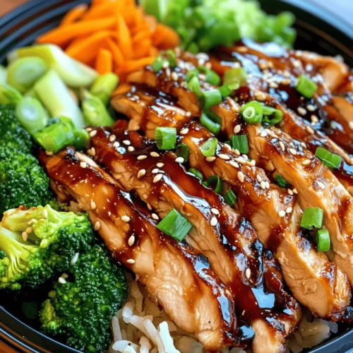 The Teriyaki Chicken Rice Bowl is a delightful combination of tender chicken, aromatic rice, and vibrant vegetables, all drizzled with a sweet and savory teriyaki sauce. This dish not only satisfies the palate but also offers a nutritious meal option that can be prepared in under an hour. The harmony of flavors and textures in this bowl makes it a favorite across households and restaurants alike.