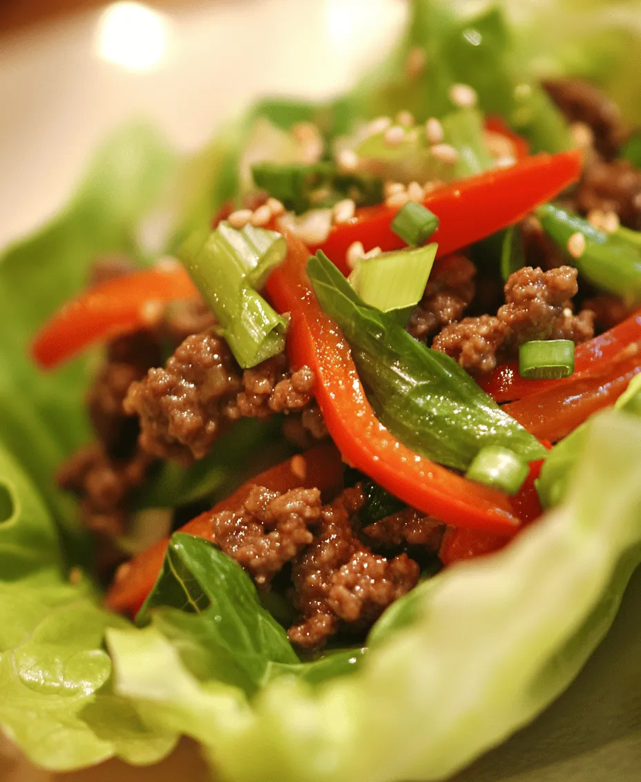 Asian-Style Ground Beef Lettuce Wraps are a culinary delight that encapsulates the essence of fresh, vibrant flavors and wholesome ingredients. This dish stands out not only for its delicious taste but also for its health-conscious appeal, making it an ideal choice for those seeking a light yet satisfying meal. The combination of seasoned ground beef wrapped in crisp lettuce leaves, coupled with a medley of colorful vegetables, creates a sensory experience that is both refreshing and indulgent.