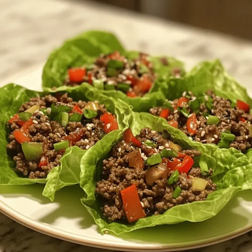 Asian-Style Ground Beef Lettuce Wraps are a culinary delight that encapsulates the essence of fresh, vibrant flavors and wholesome ingredients. This dish stands out not only for its delicious taste but also for its health-conscious appeal, making it an ideal choice for those seeking a light yet satisfying meal. The combination of seasoned ground beef wrapped in crisp lettuce leaves, coupled with a medley of colorful vegetables, creates a sensory experience that is both refreshing and indulgent.