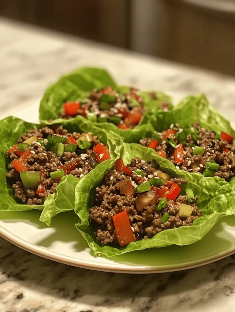Asian-Style Ground Beef Lettuce Wraps are a culinary delight that encapsulates the essence of fresh, vibrant flavors and wholesome ingredients. This dish stands out not only for its delicious taste but also for its health-conscious appeal, making it an ideal choice for those seeking a light yet satisfying meal. The combination of seasoned ground beef wrapped in crisp lettuce leaves, coupled with a medley of colorful vegetables, creates a sensory experience that is both refreshing and indulgent.