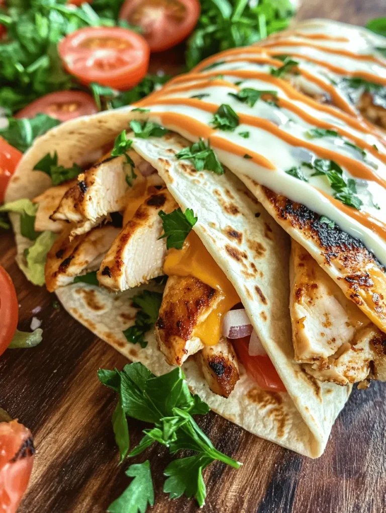 In the ever-evolving landscape of modern cuisine, wraps have emerged as a popular dining option that perfectly marries convenience with culinary creativity. The Cheesy Garlic Chicken Wraps stand out as an exceptional example of this trend, offering a delightful fusion of flavors that can cater to both casual weeknight meals and gourmet dining experiences. The beauty of these wraps lies not only in their taste but also in their versatility; they can be dressed up for a fancy gathering or kept simple for a cozy family dinner. This article serves as a comprehensive guide to crafting these delicious wraps, highlighting essential ingredients, preparation methods, and serving suggestions. Whether you’re looking to whip up something quick and satisfying or impress your guests with a flavorful creation, these wraps are perfect for any occasion.