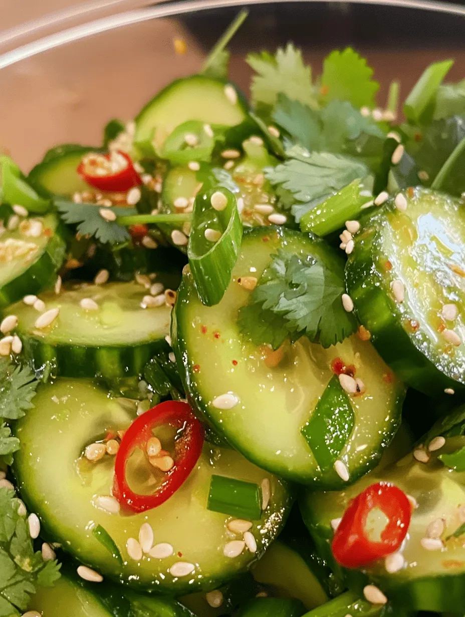 Crisp and Zesty Asian Cucumber Salad is a refreshing dish that perfectly embodies the vibrant and diverse flavors of Asian cuisine. This salad is not only a feast for the eyes but also a delight for the palate, making it a favorite among those who appreciate fresh, invigorating flavors. With its crunchy texture and zesty dressing, this salad serves as an excellent accompaniment to a variety of main dishes or as a light meal on its own.